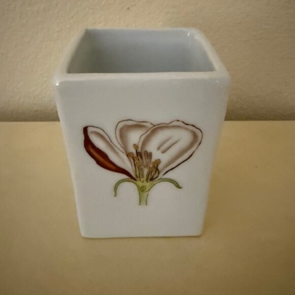 Fabienne Jouvin Square Vase Botanical Motif RARE Other - Fabienne Jouvin Square Vase Botanical Motif RARE